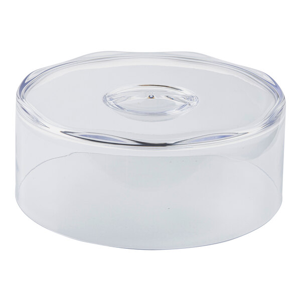 Tablecraft 12 1/4" x 4 1/2" Clear SAN Plastic Dome Cake Cover with Scalloped Edge PCD2