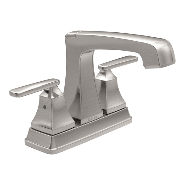 Delta Faucet 2564-SSMPU-DST Ashlyn 1.2 GPM Deck-Mount Stainless Finish Lavatory Faucet with 4" Centers, Lever Handles, and Metal Pop-Up Drain