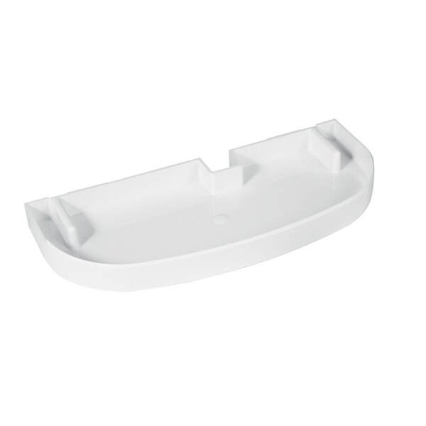 A white plastic Bunn drip tray with three holes.
