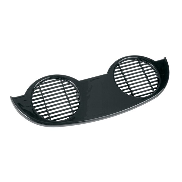 A black plastic Bunn drip tray cover with two holes.
