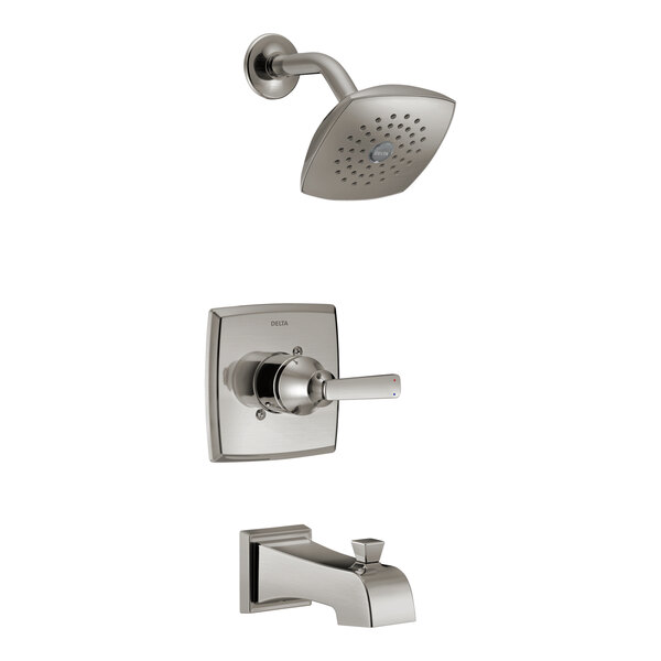 Delta Faucet T14464-SS Ashlyn 14 Series 1.75 GPM / 6 GPM Stainless Finish Valve, Bath, and Shower Trim Kit with Monitor Pressure Balancing Cartridge