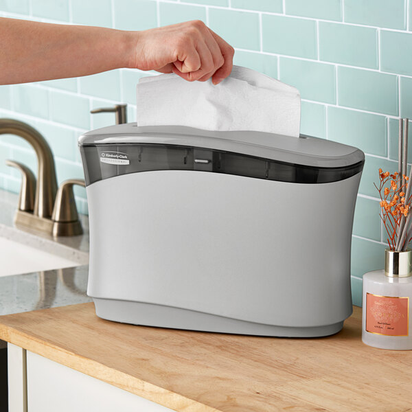 Kimberly-Clark Professional 55760 Gray C-Fold / Multifold Countertop Paper Towel Dispenser