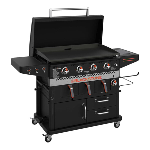 Blackstone 1923 Patio 36" Liquid Propane Outdoor Griddle with Air Fryer and Cabinets