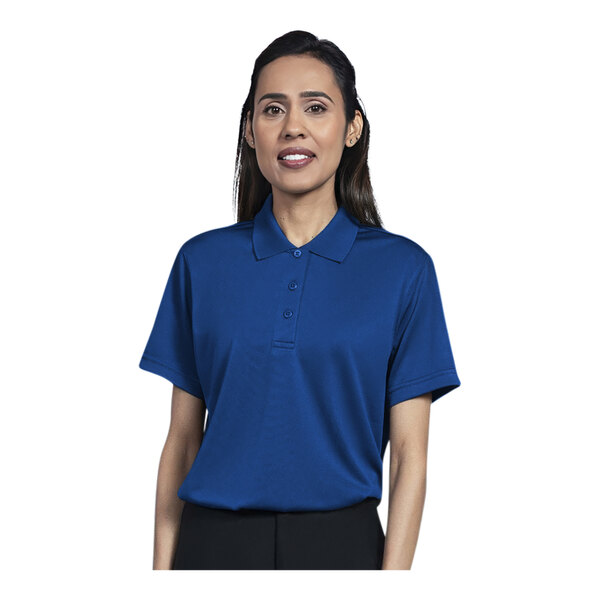 Uncommon Chef Women's Customizable Royal Blue Short Sleeve Polo Shirt - XL
