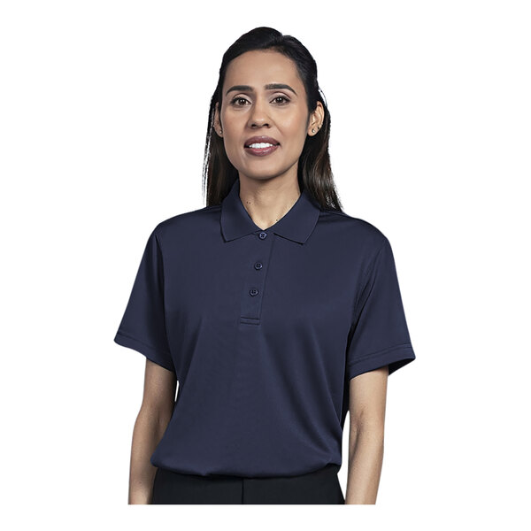 Uncommon Chef Women's Customizable Navy Short Sleeve Polo Shirt - L