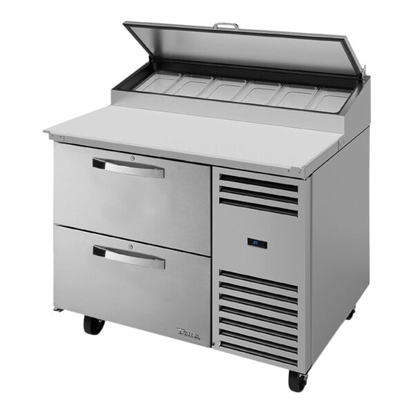 True TPP-AT-44D-2-HC~SPEC3 Spec Series 44 5/8" Refrigerated Pizza Prep Table with Two Drawers