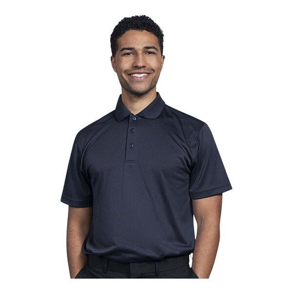 Uncommon Chef Men's Customizable Navy Short Sleeve Polo Shirt - XL