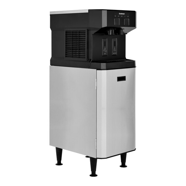 Scotsman HID207AX-1 Meridian Air Cooled Compact Nugget Ice Machine with 7 lb. Bin, Touch-Free Ice and Water Dispensing, and Cabinet Stand- 115V, 196 lb.