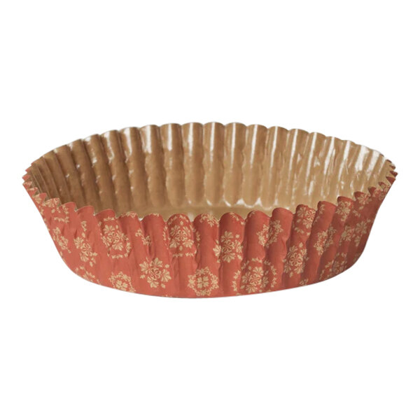 Welcome Home Brands 3 7/8" x 1 3/16" Red Damask Paper Baking Cup - 1500/Case