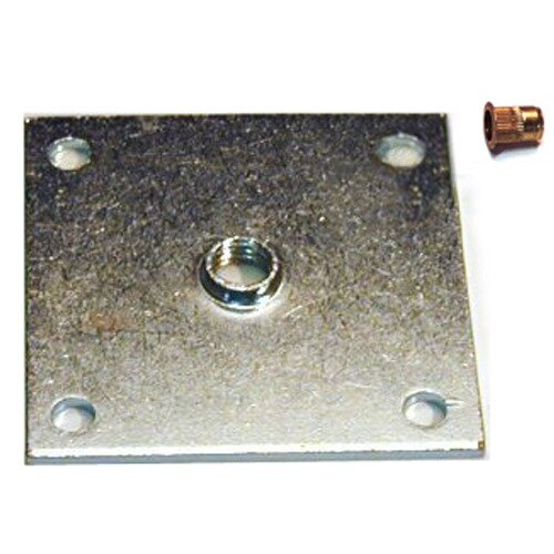 A metal plate with a screw and nut for True refrigeration equipment legs.