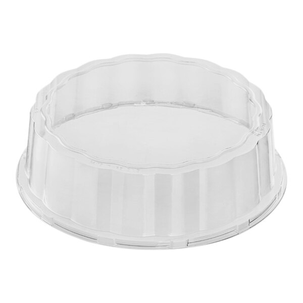 Welcome Home Brands 10 1/4" x 3 1/8" Clear PET Round Plastic Medoro Tray Dome Lid - 60/Case