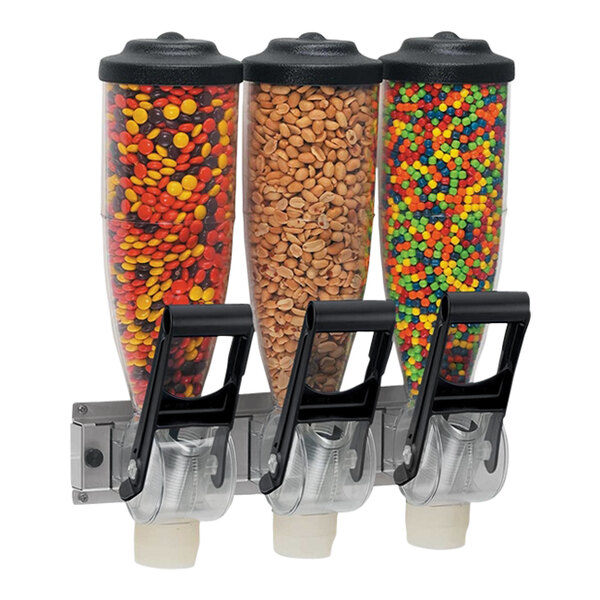 Server 2 Liter Triple Canister Dry Food and Candy Dispenser 86660