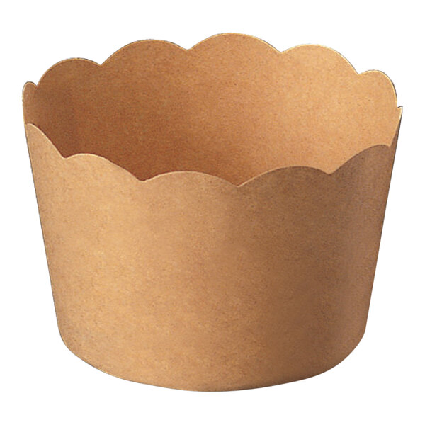 Welcome Home Brands 1 11/16" x 1 7/16" Kraft Scalloped Baking Cup - 500/Case