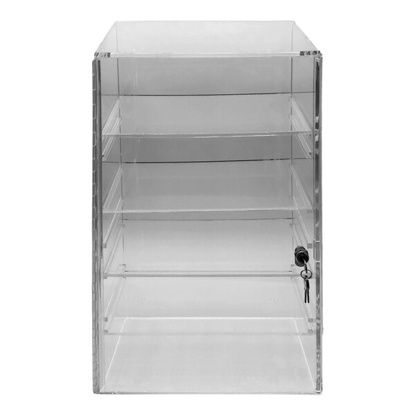 Omnimed 16 1/4" x 8" x 24" Transparent Acrylic 4-Shelf Utility Cabinet with Key Lock 184003