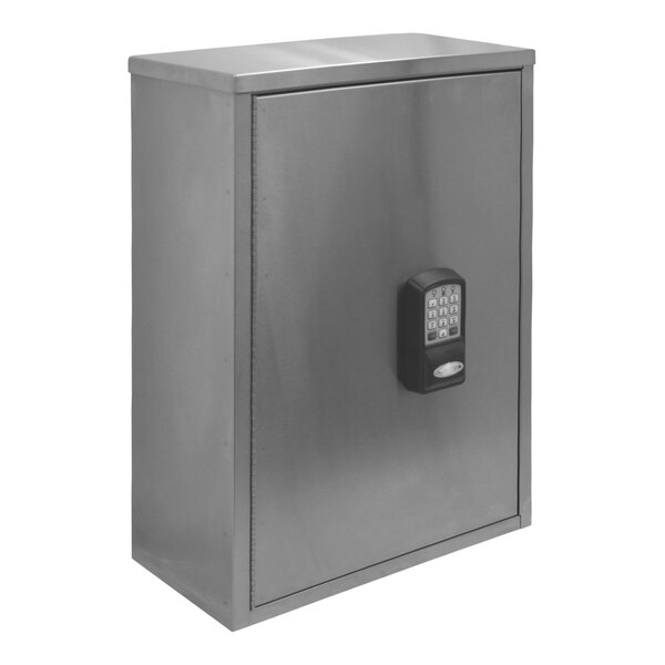 Omnimed 16" x 8" x 24" Stainless Steel Wall-Mount 4-Shelf Narcotics Cabinet with Keypad Lock and HID iClass Reader 181488