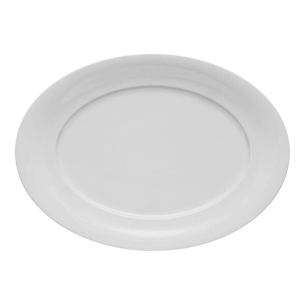Schonwald Delight 15" x 11" White Porcelain Oval Platter - 6/Case