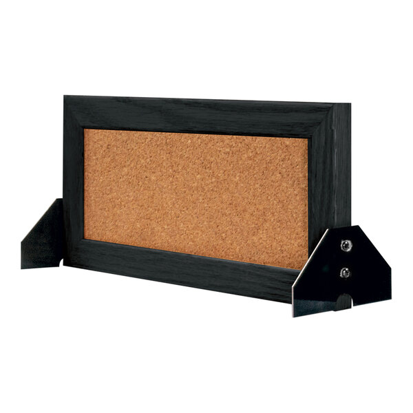 United Visual Products 10" x 4" Freestanding Cork Board with Black Wood Frame