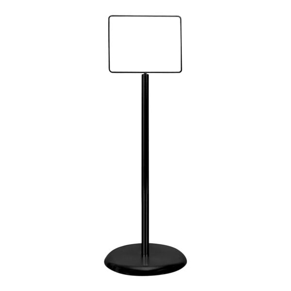 United Visual Products 14" x 11" Black Single-Sided Pedestal Sign Holder