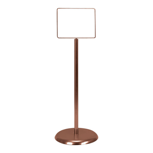 United Visual Products 14" x 11" Bronze Single-Sided Pedestal Sign Holder