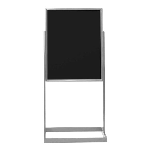United Visual Products 22" x 28" Black Single-Sided Open Faced Pedestal Dry Erase Board with Aluminum Frame