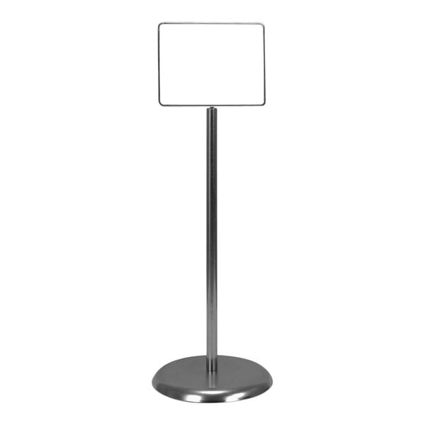 United Visual Products 14" x 11" Chrome Single-Sided Pedestal Sign Holder