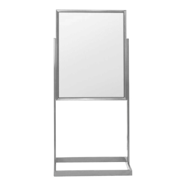 United Visual Products 22" x 28" White Single-Sided Open Faced Pedestal Dry Erase Board with Aluminum Frame