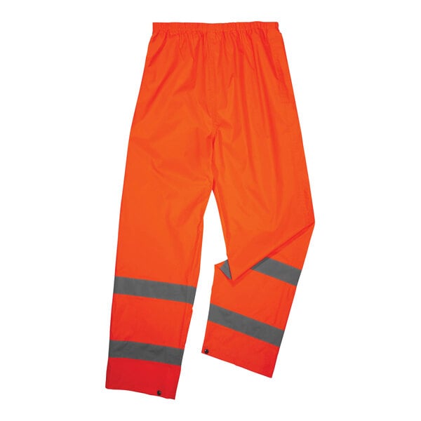 Ergodyne GloWear 8916 Class E Hi-Vis Orange Light Weight Rain Pants 25443 - Medium