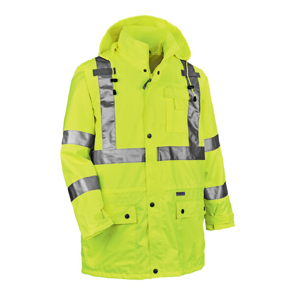 Ergodyne GloWear 8365 Type R Class 3 Hi-Vis Lime Breathable Rain Jacket