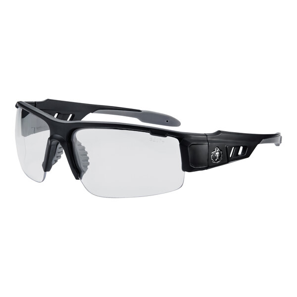 Ergodyne Skullerz DAGR Anti-Scratch Anti-Fog Safety Glasses with Matte Black Frame and Clear Lenses 52005