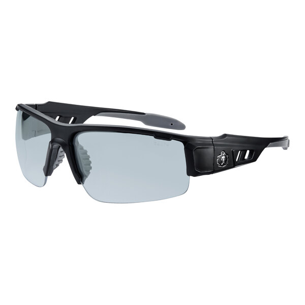 Ergodyne Skullerz DAGR Anti-Scratch Anti-Fog Safety Glasses with Matte Black Frame and Indoor / Outdoor Lenses 52085