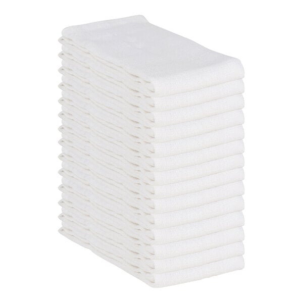 Monarch Brands 16" x 26" White 100% Cotton Huck Towel