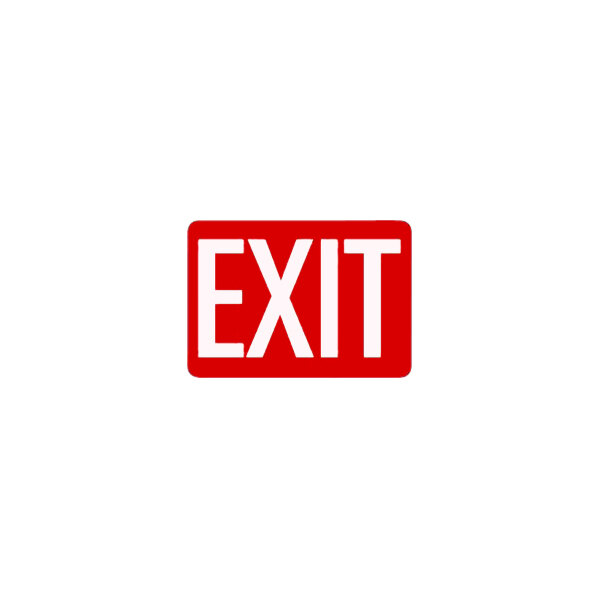 Lavex 14" x 10" Red Engineer-Grade Reflective Adhesive Vinyl "Exit" Safety Label with White Lettering