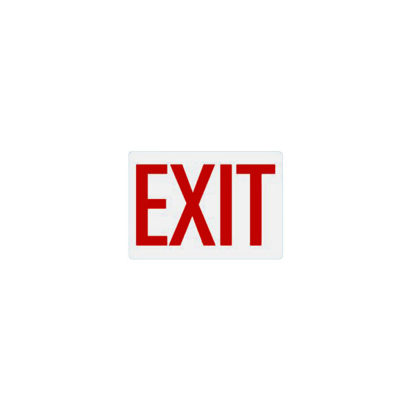 Lavex 14" x 10" White Non-Reflective Adhesive Vinyl "Exit" Safety Label with Red Lettering