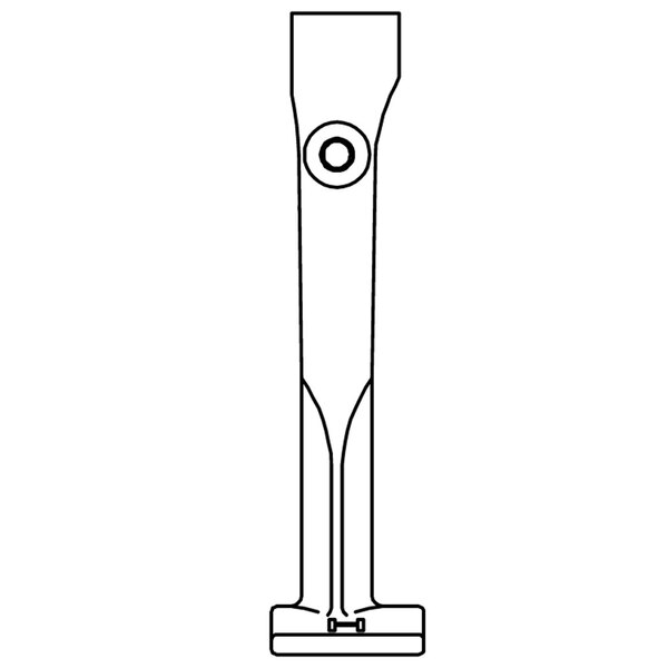 A black and white drawing of a T&S ledge mount pedal.