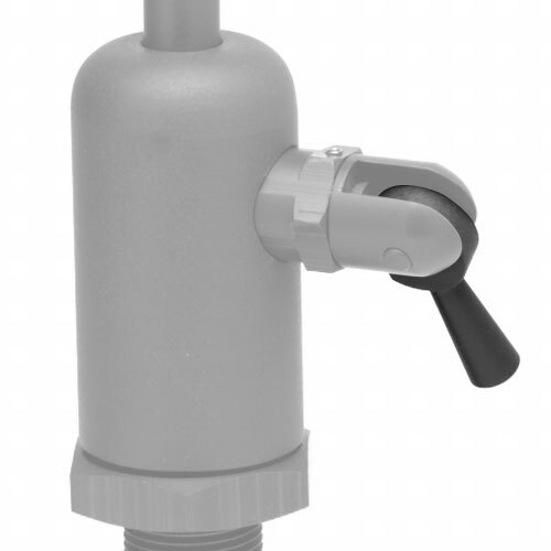 A grey plastic T&S faucet handle with a black tip.