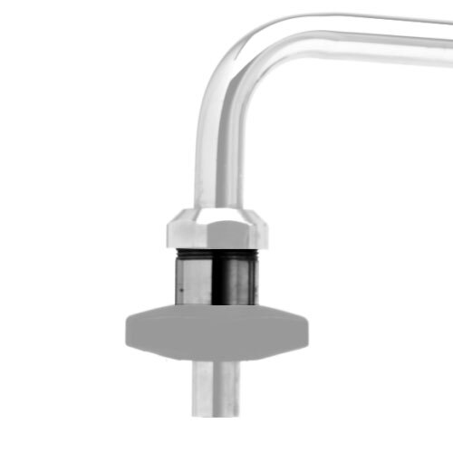 A T&S faucet body for a pot filler with a black handle.