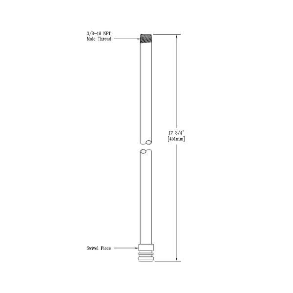 An 18" T&S soldered riser assembly with a tube diagram.