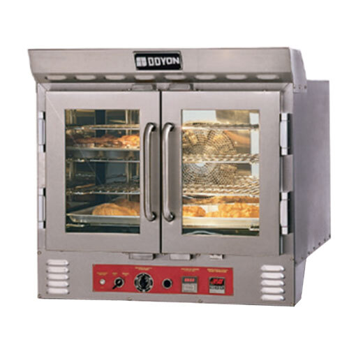 A close-up of a Doyon Jet Air bakery convection oven with double doors.