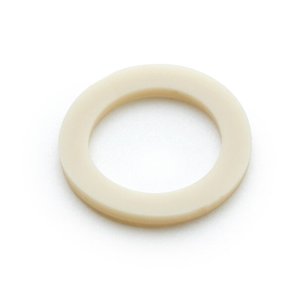 A white rubber washer with a white circle in the middle.