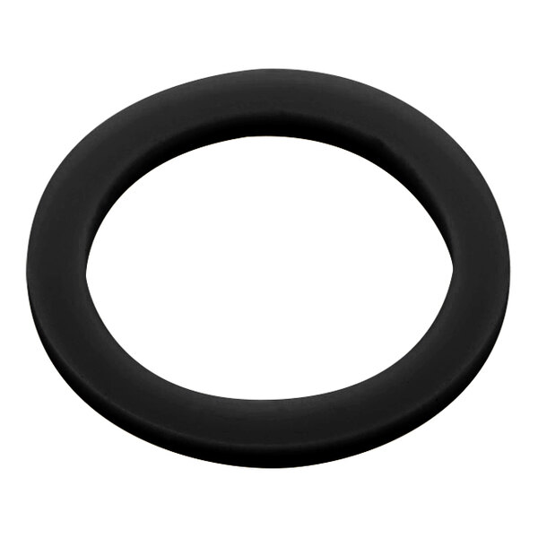 A black rubber ring with a black circle on a white background.