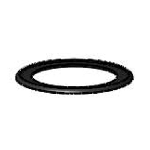 A black circular gasket with a white background.