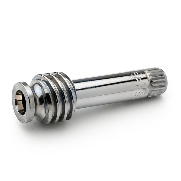 A T&S Eterna Cartridge Spindle Spring for Right Hand Hot Handles, a silver metal spring with a screw on the end.