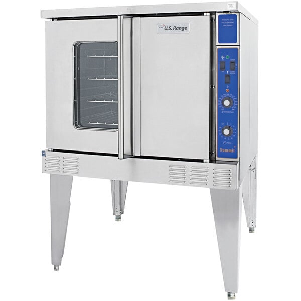 A U.S. Range Summit Series commercial convection oven with a glass door.