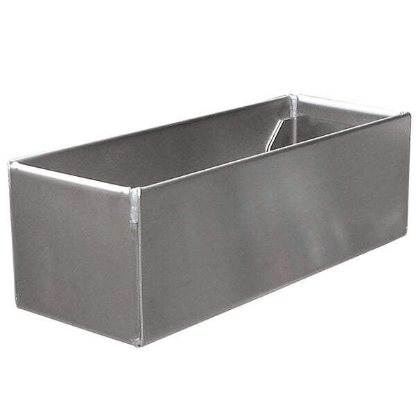 An Advance Tabco stainless steel metal utility tray with a handle.