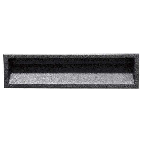 A black rectangular pedestal base for an Advance Tabco hand sink with a white background.