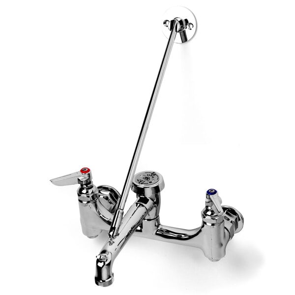 A chrome T&S support rod for a B-0665 service sink faucet.