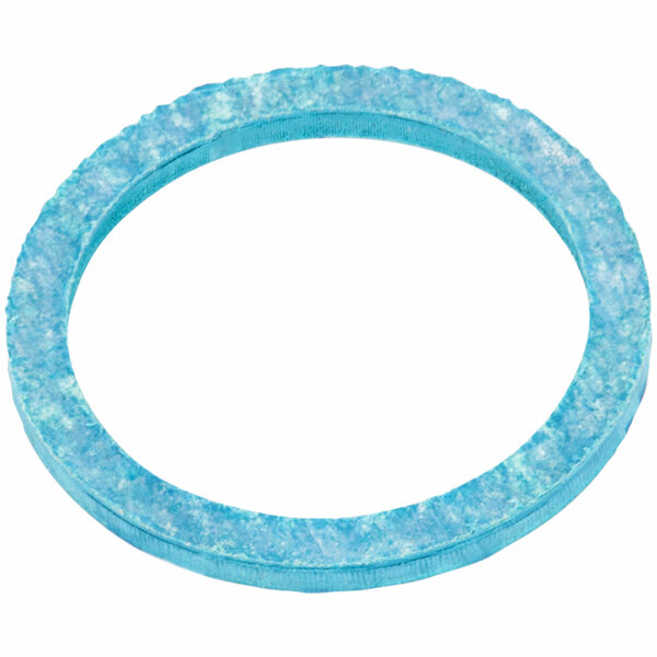 A blue rubber gasket with a white background.