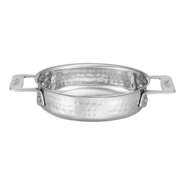 Bon Chef 60028HF Cucina 24 oz. Hammered Finish Stainless Steel Oval Dish
