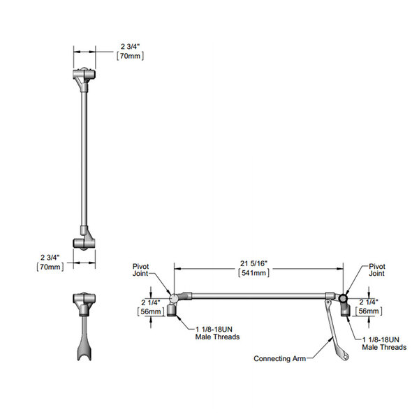 A diagram of the T&amp;S Upper Arm Assembly for a B-0114 Pre-Rinse Faucet.