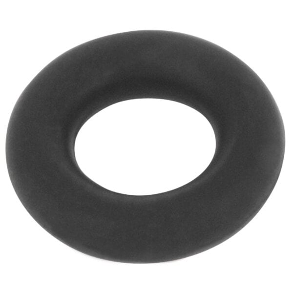 A black rubber O-ring with a white circle.